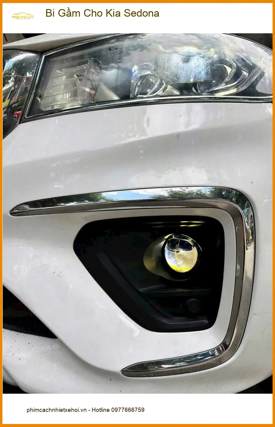 Anh Bách lắp bi gầm cho Kia Sedona ở Thủ Đức để an tâm lái xe đêm