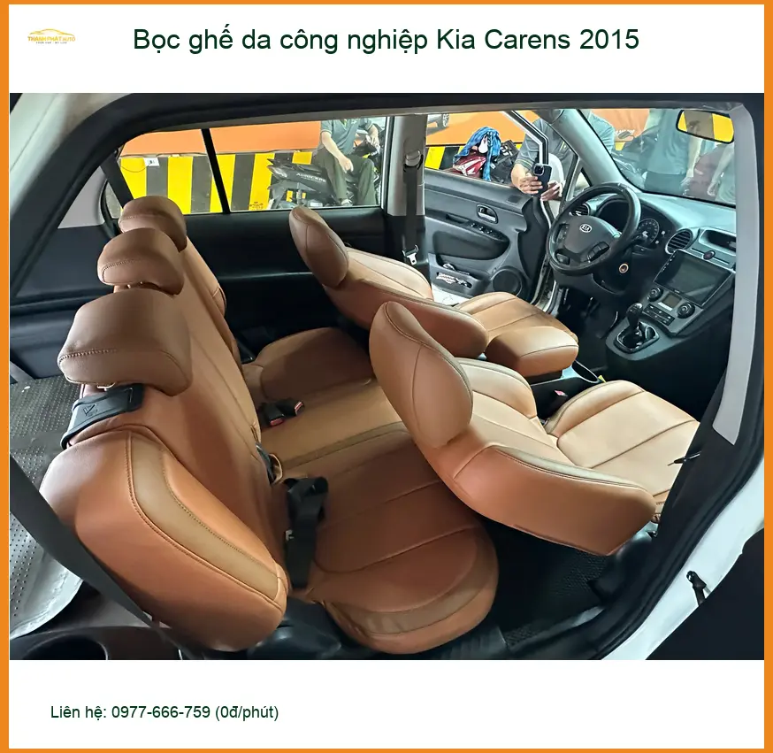 Anh Khang bọc ghế da công nghiệp Kia Carens 2015 tại Quận Tân Bình vì ghế zin xuống cấp ảnh thực tế 2
