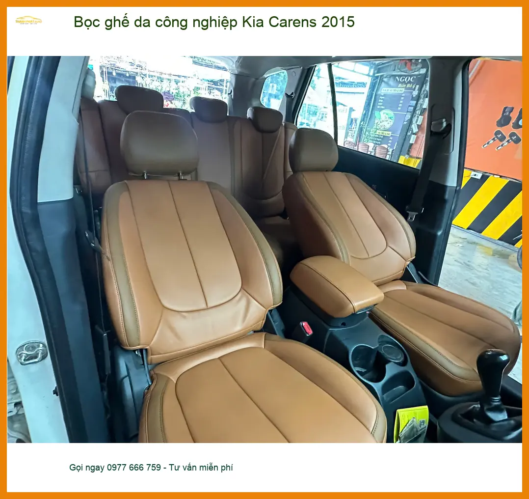 Anh Khang bọc ghế da công nghiệp Kia Carens 2015 tại Quận Tân Bình vì ghế zin xuống cấp ảnh thực tế 4