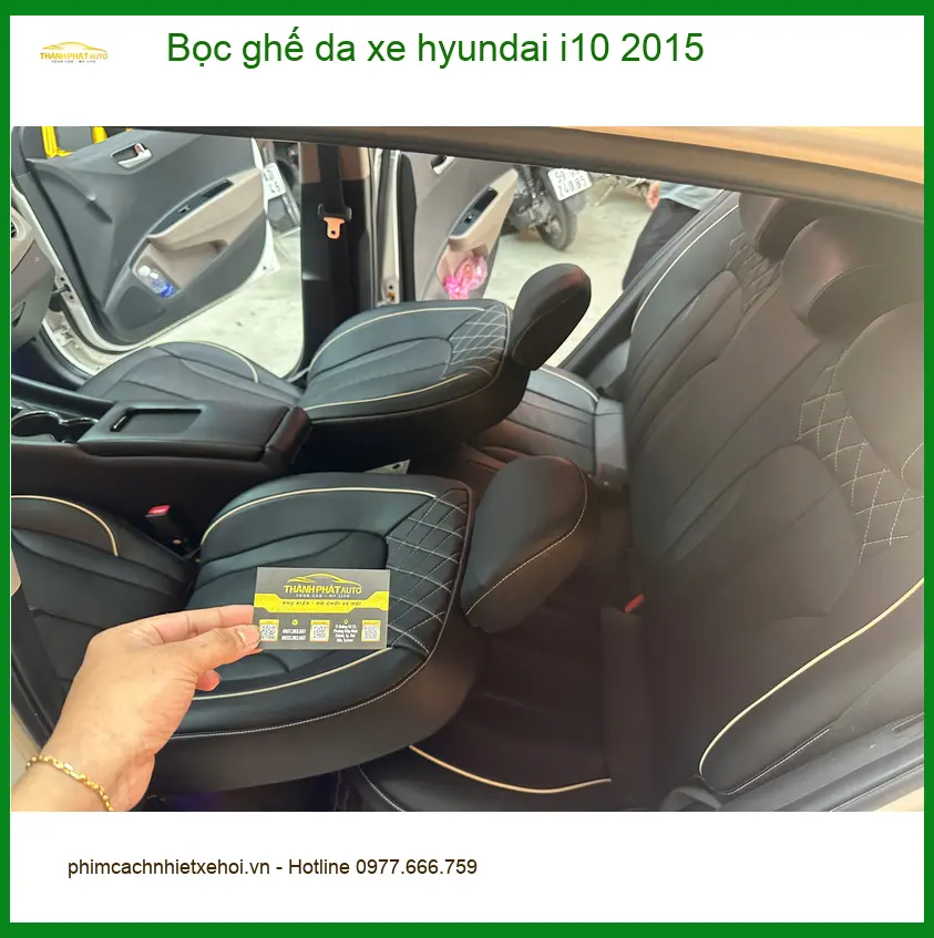 Anh Khải bọc ghế da Hyundai i10 2015 tại Quận 11 để nội thất sạch đẹp hơn ảnh thực tế 2