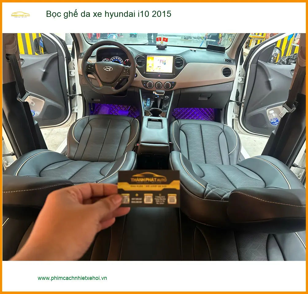 Anh Khải bọc ghế da Hyundai i10 2015 tại Quận 11 để nội thất sạch đẹp hơn ảnh thực tế 3