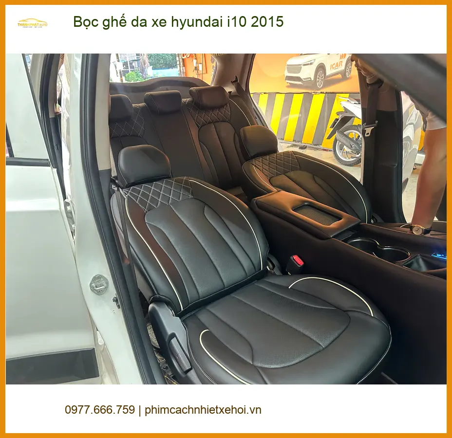Anh Khải bọc ghế da Hyundai i10 2015 tại Quận 11 để nội thất sạch đẹp hơn ảnh thực tế 5