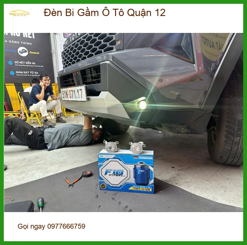 Anh Khải lắp đèn bi gầm ô tô Honda CR-V ở Quận 12 để cải thiện tầm nhìn. ảnh thực tế 2