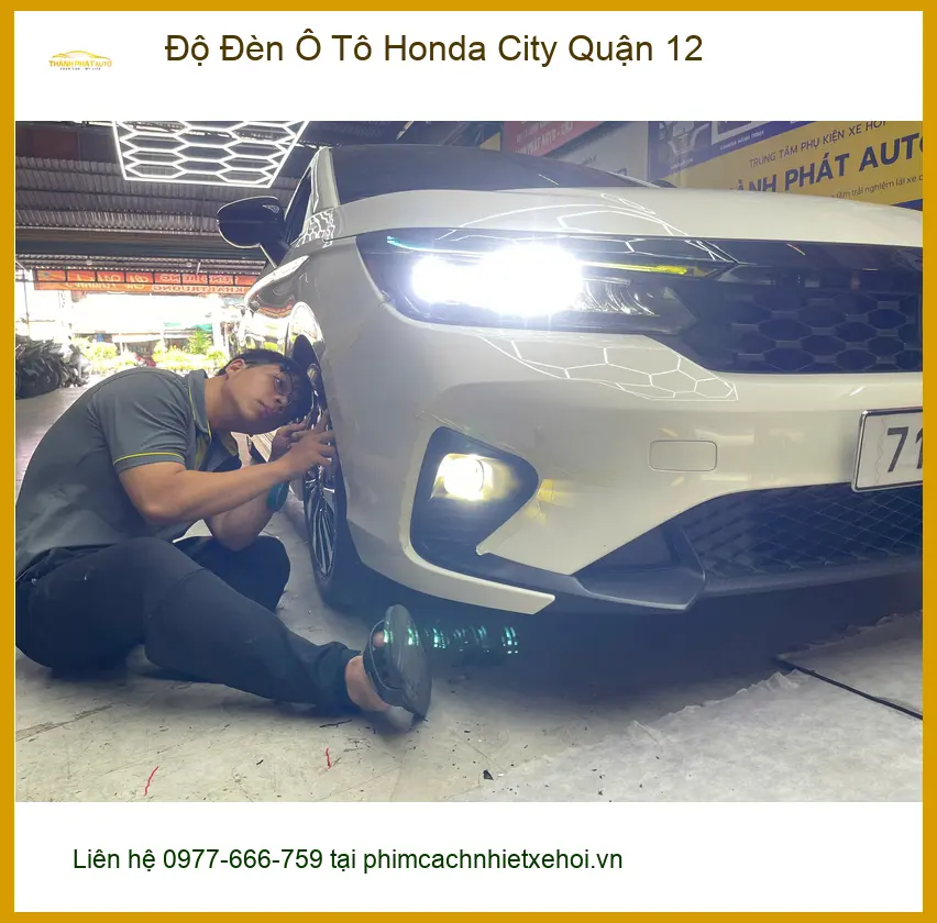 Anh Khang độ đèn Ô Tô Honda City tại Quận 12 vì đèn zin quá mờ, khó quan sát đường đêm ảnh thực tế 4