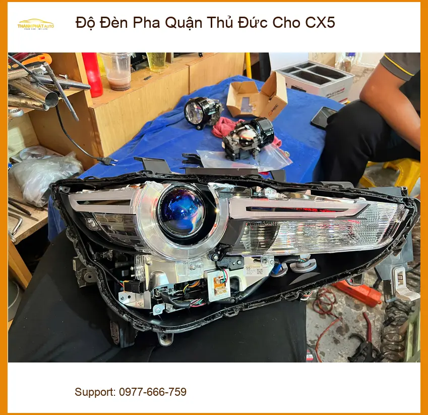 Anh Bách độ đèn pha CX5 tại Quận Thủ Đức để cải thiện tầm nhìn khi lái xe đêm ảnh thực tế 4