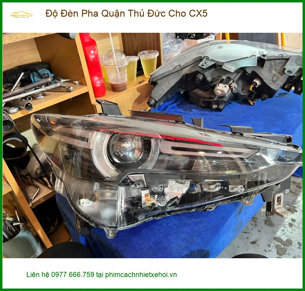 Anh Bách độ đèn pha CX5 tại Quận Thủ Đức để cải thiện tầm nhìn khi lái xe đêm ảnh thực tế 5