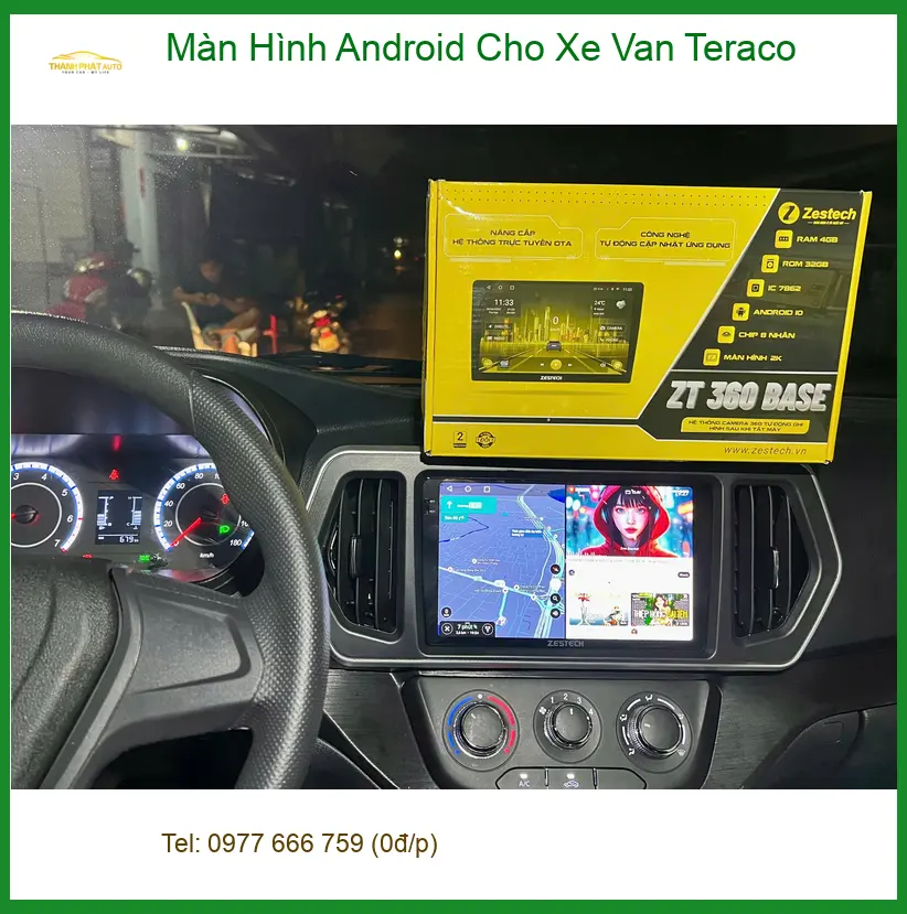 Chú Minh nâng cấp Màn Hình Android cho Xe Van Teraco Quận Thủ Đức ảnh thực tế 2