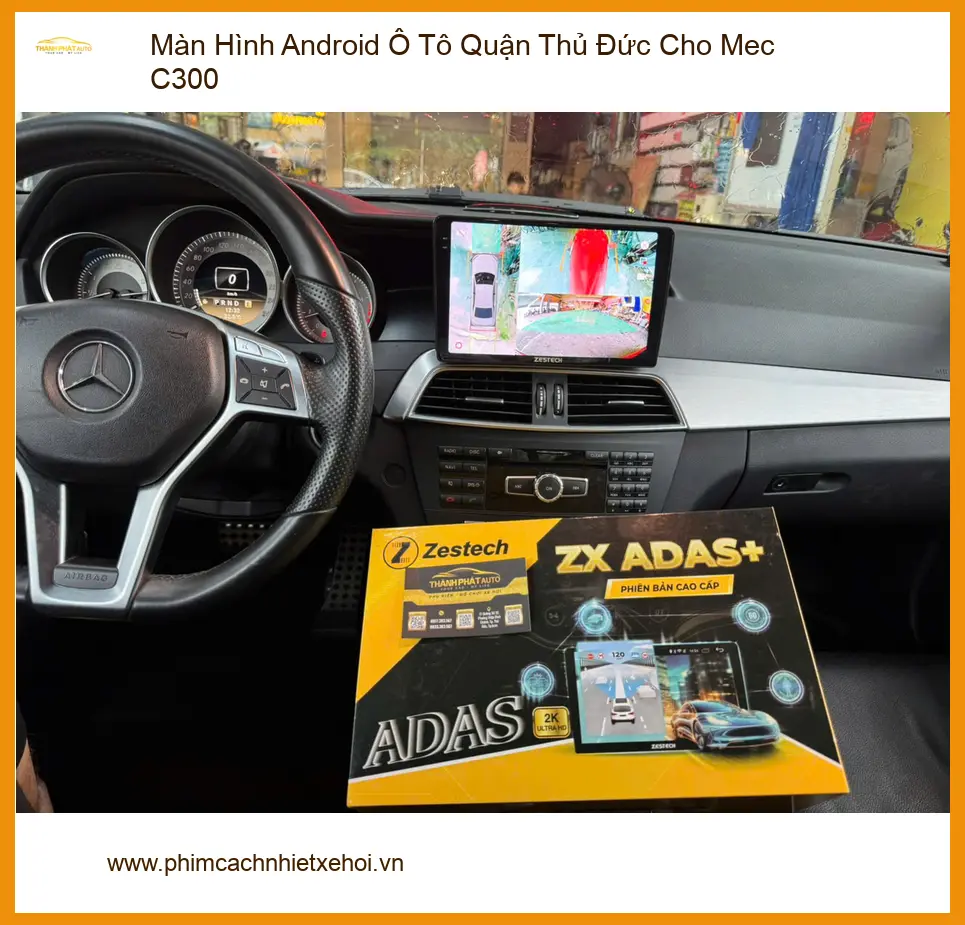 Anh Khải lắp màn hình Android Mercedes C300 tại Thủ Đức, trải nghiệm giải trí ảnh thực tế 2