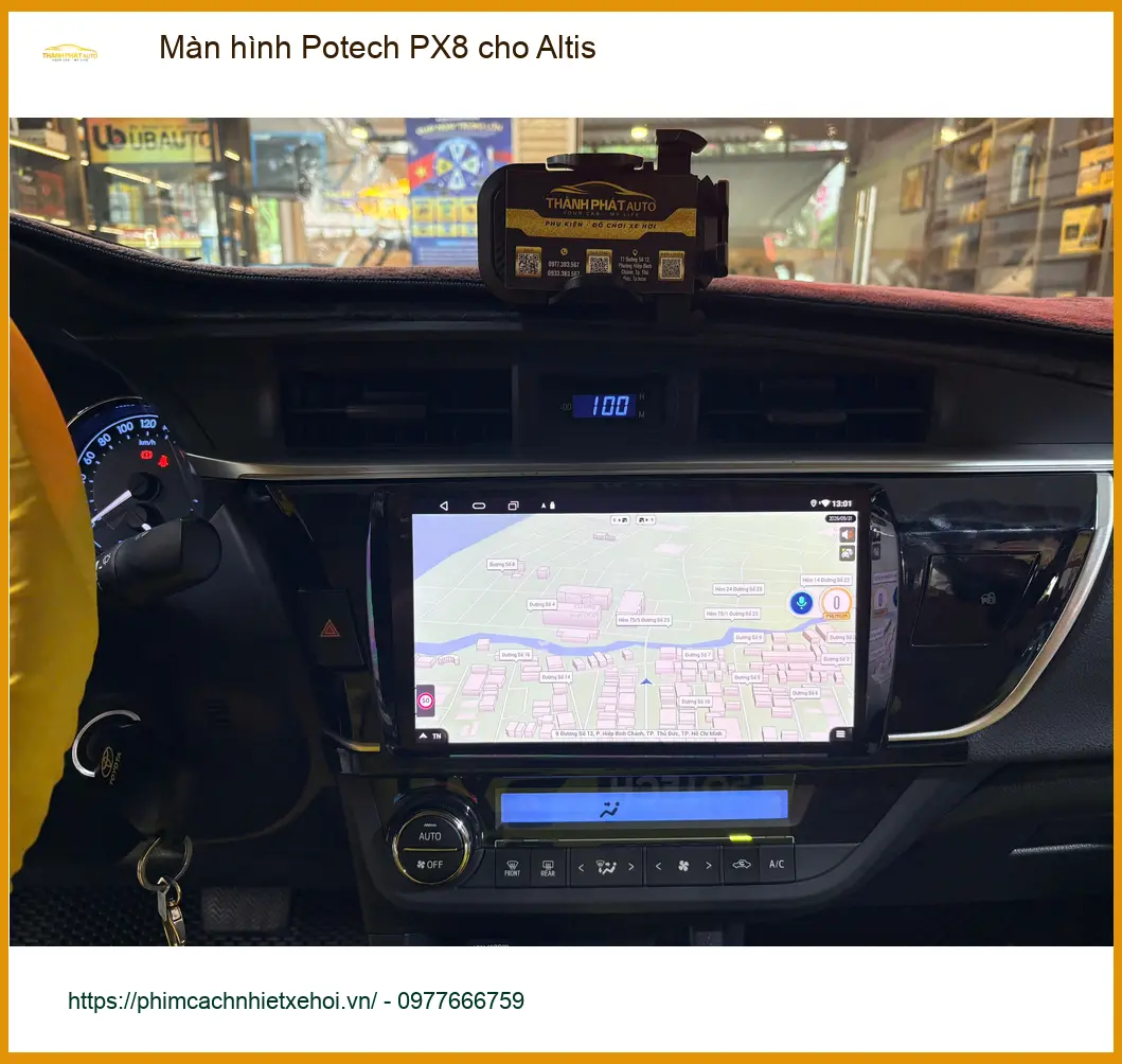 Anh Quý lắp màn hình Potech PX8 cho Altis Quận Tân Bình vì màn zin đã cũ