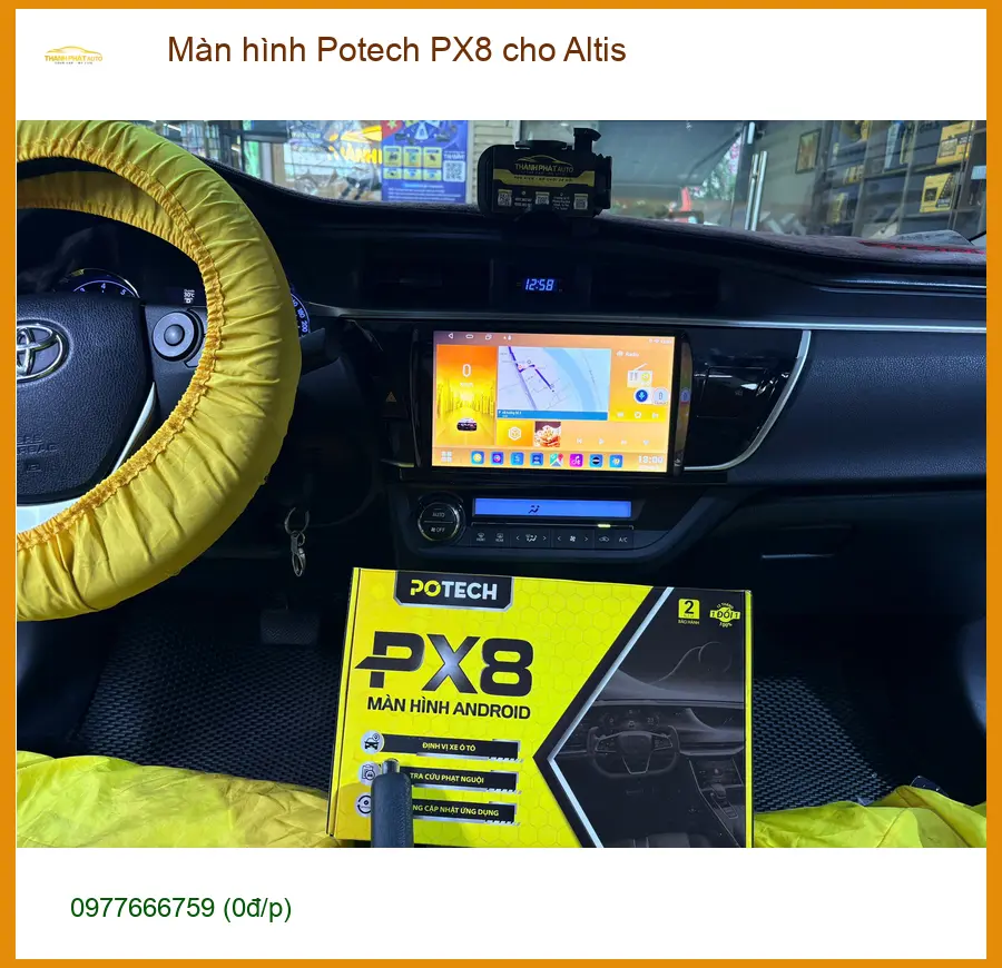 Anh Quý lắp màn hình Potech PX8 cho Altis Quận Tân Bình vì màn zin đã cũ ảnh thực tế 2