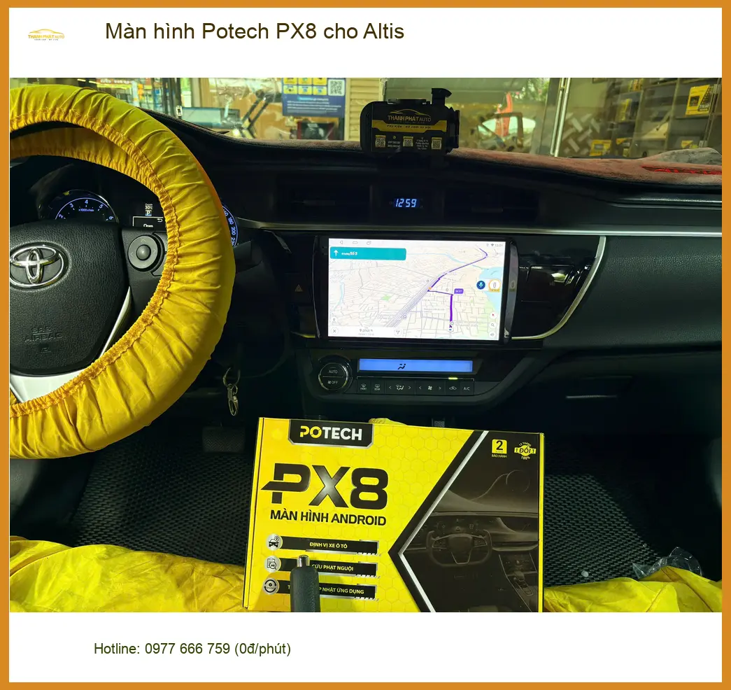 Anh Quý lắp màn hình Potech PX8 cho Altis Quận Tân Bình vì màn zin đã cũ ảnh thực tế 4