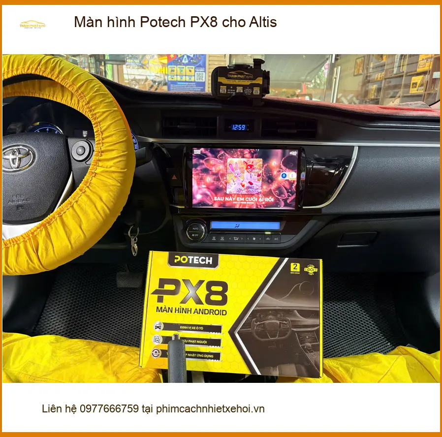 Anh Quý lắp màn hình Potech PX8 cho Altis Quận Tân Bình vì màn zin đã cũ ảnh thực tế 5