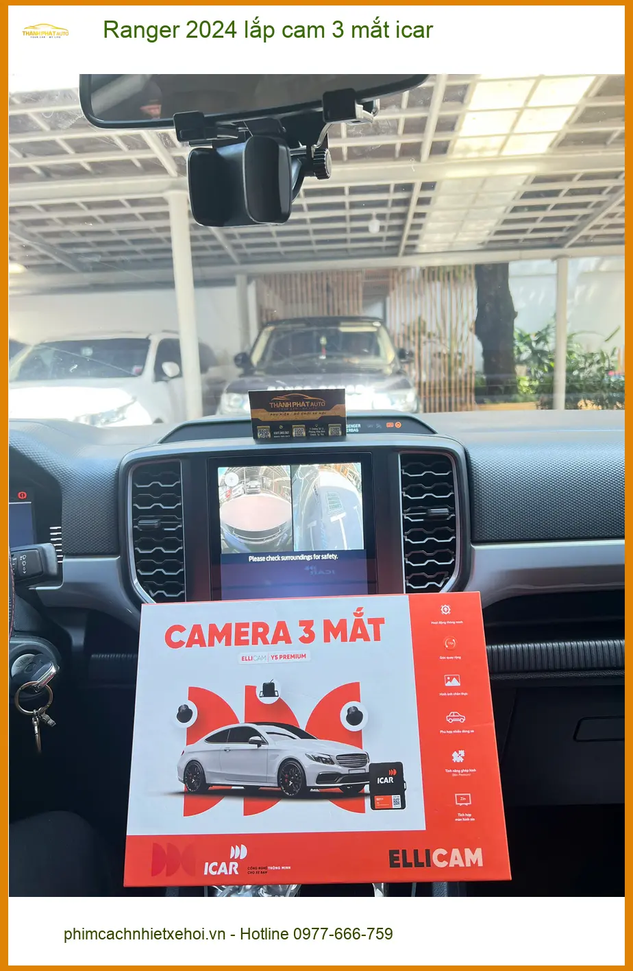 Anh Khang lắp cam 3 mắt iCar cho Ford Ranger 2024 tại Quận 9 ảnh thực tế 2