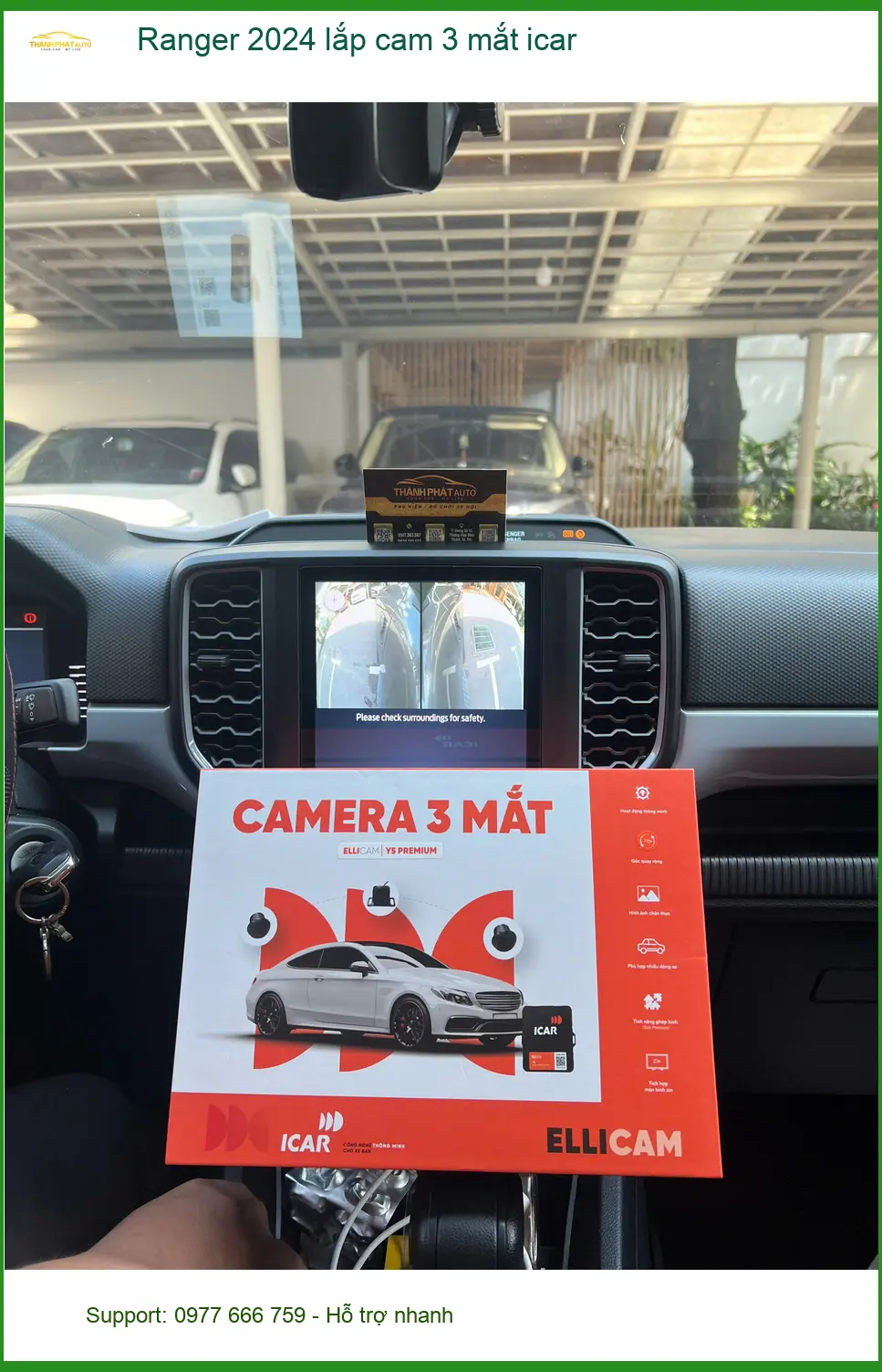 Anh Khang lắp cam 3 mắt iCar cho Ford Ranger 2024 tại Quận 9 ảnh thực tế 4