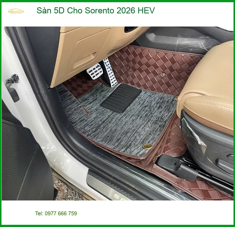 Anh Khải bọc Sàn 5D Cho Sorento 2026 HEV Quận 9 để xe luôn sạch sẽ