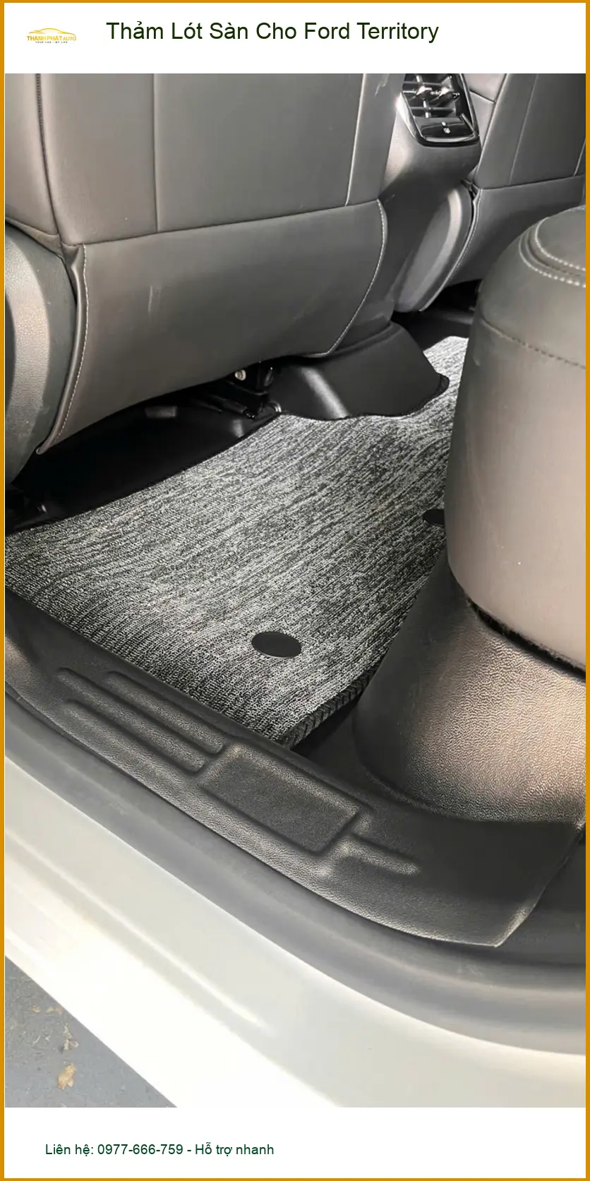 Chị Hà lắp Thảm Lót Sàn cho Ford Territory tại Quận Thủ Đức để giữ nội thất luôn sạch đẹp