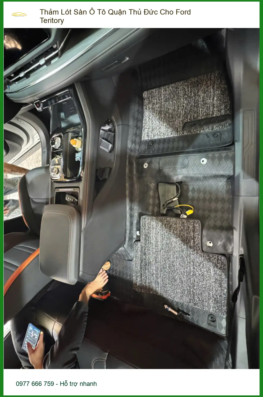 Chị Kiều thay thảm lót sàn ô tô Ford Teritory tại Quận Thủ Đức vì thảm cũ mục ảnh thực tế 3